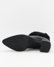 BOTIN TACON MUJER PIEL COCO COLOR NEGRO CON PELO WONDERS L-1605 MISOURI