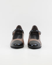 ZAPATO SALON MUJER CON PULSERA CHAROL TOPO Y NEGRO PITILLOS 11683