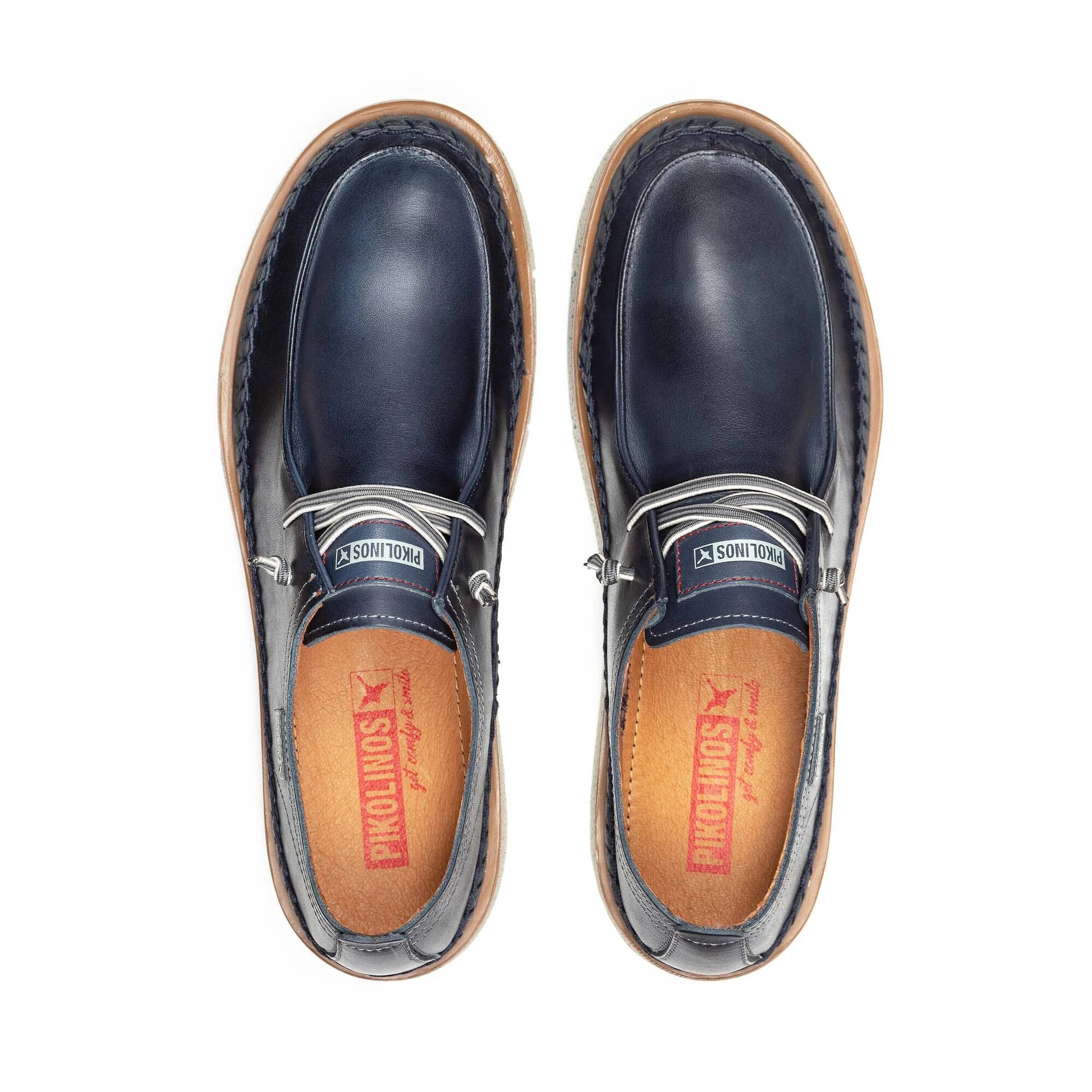 ZAPATO DE CORDONES AZUL CON CIERRES ELÁSTICOS PIKOLINOS M6L-4274C1