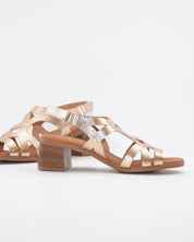 SANDALIA MUJER PLATINO TACON BAJO PLANTA DE GEL OH MY SANDALS 5992 CAVA