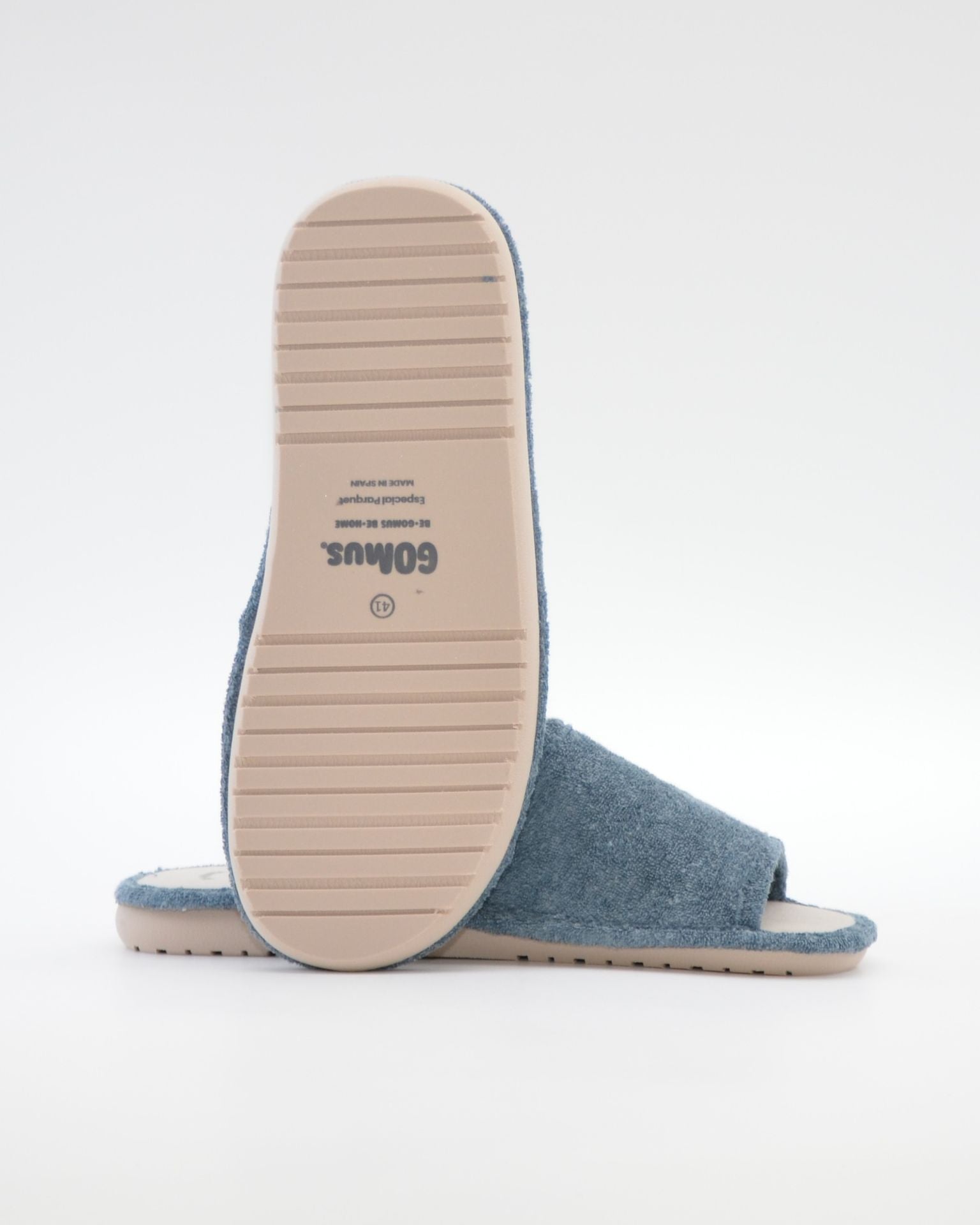ZAPATILLA DE CASA HOMBRE ABIERTA COLOR AZUL JEANS ESPECIAL PARQUET GOMUS 685 AQUA