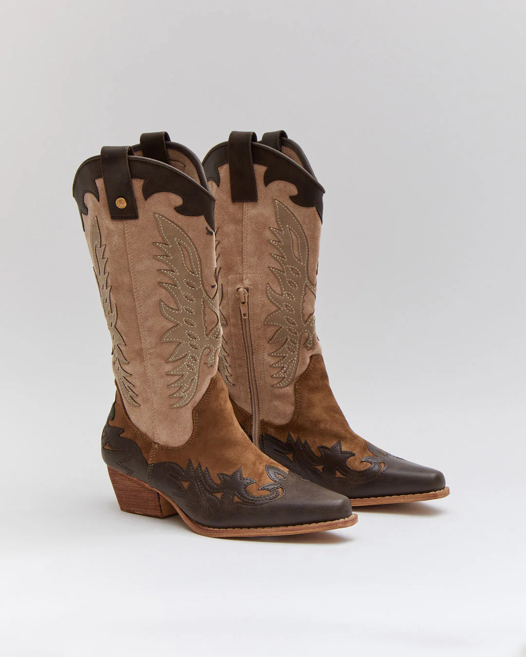 BOTA COWBOY MARRON CUERO BEIG A5168