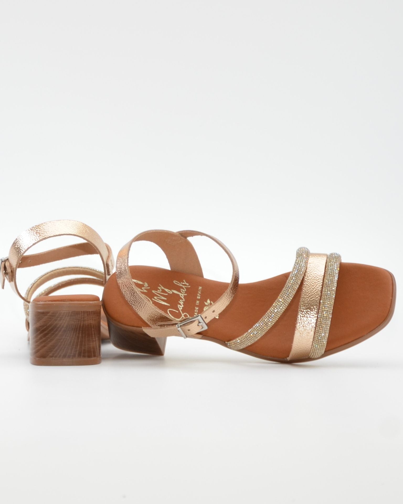 SANDALIA MUJER COLOR CAVA TACON PLANTA DE GEL OH MY SANDALS 5905