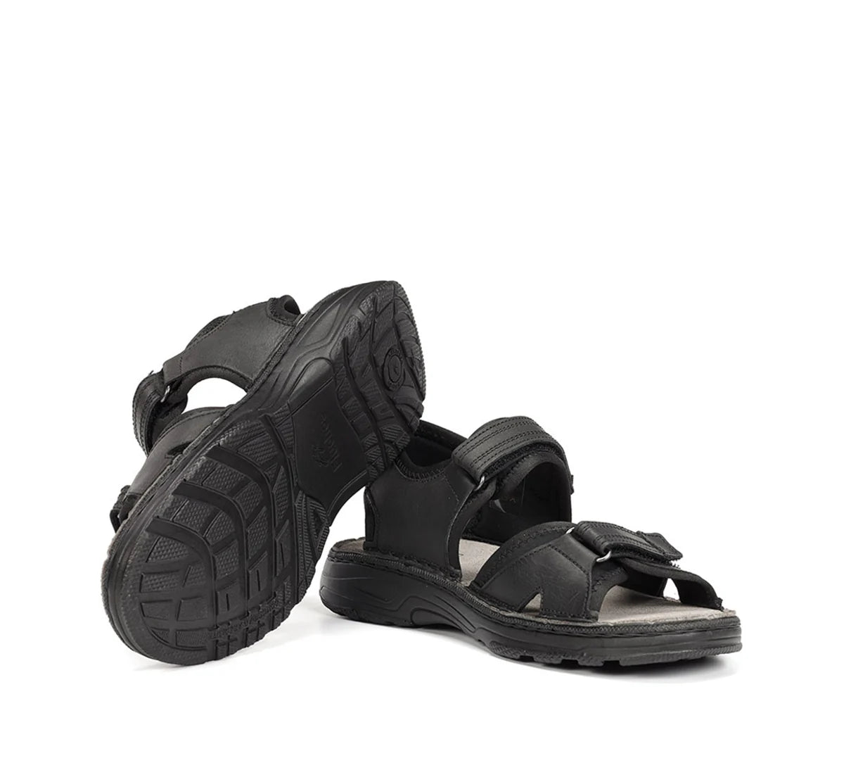 SANDALIA HOMBRE FLUCHOS PIEL NEGRA CIERRE CON VELCRO AZORES F2197