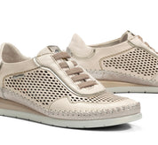 ZAPATO FLUCHOS MUJER COLOR BLANCO ROTO CON ELASTICOS METALIZADOS FLUCHOS SELLA F2143 RAW