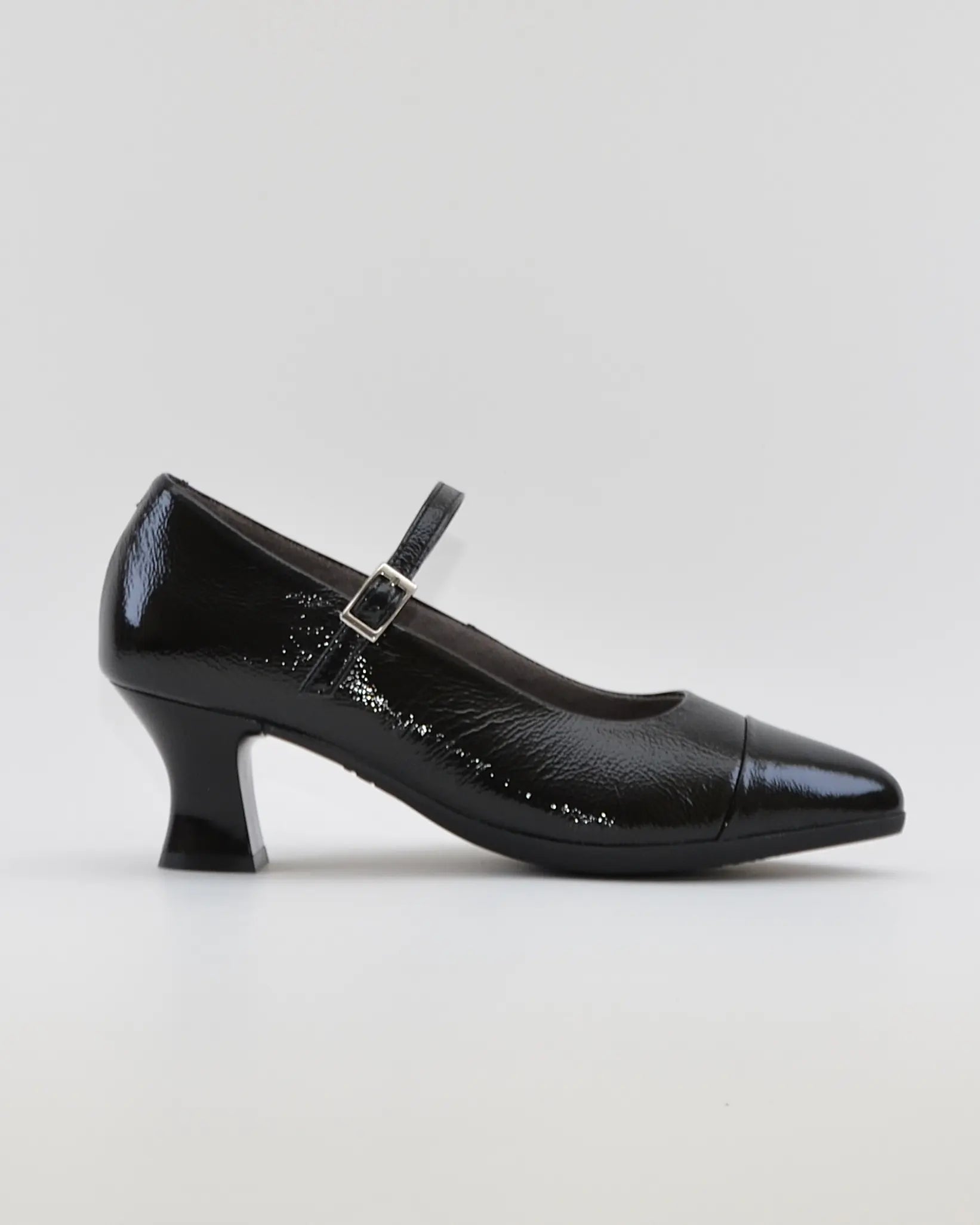 ZAPATO SALON MUJER CON PULSERA CHAROL NEGRO PLANTILLA EXTRAIBLE PITILLOS 11683