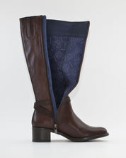 BOTA ALTA MUJER PIEL COLOR MARRÓN DORKING by FLUCHOS D8965