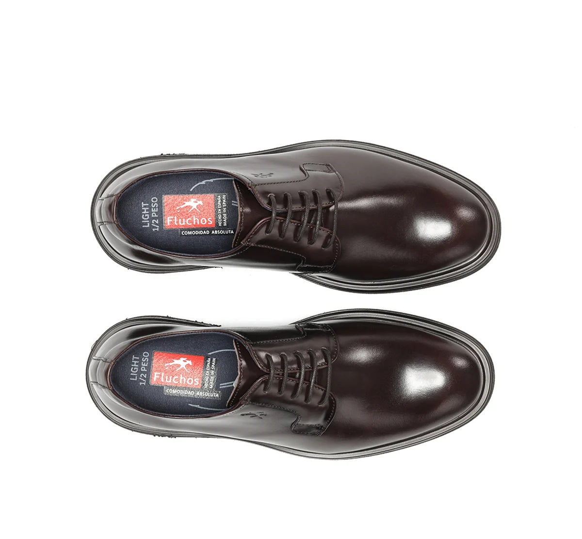 ZAPATO HOMBRE FLUCHOS COLOR MARRON LISO CON CORDONES F0631 BELGAS