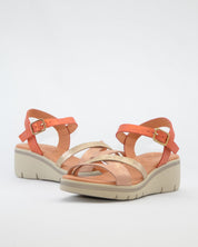 SANDALIA CUÑA MUJER MULTI METALIZADA SALMON KAOLA 3331