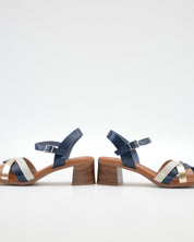 SANDALIA MUJER TIRAS CHAROL COMBI MARINO TACON PLANTA DE GEL OH MY SANDALS 6004