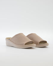 ZAPATILLAS DE CASA MUJER ABIERTA CON CUÑA COLOR BEIGE ANCHO ESPECIAL  PLANTILLA EXTRAIBLE
