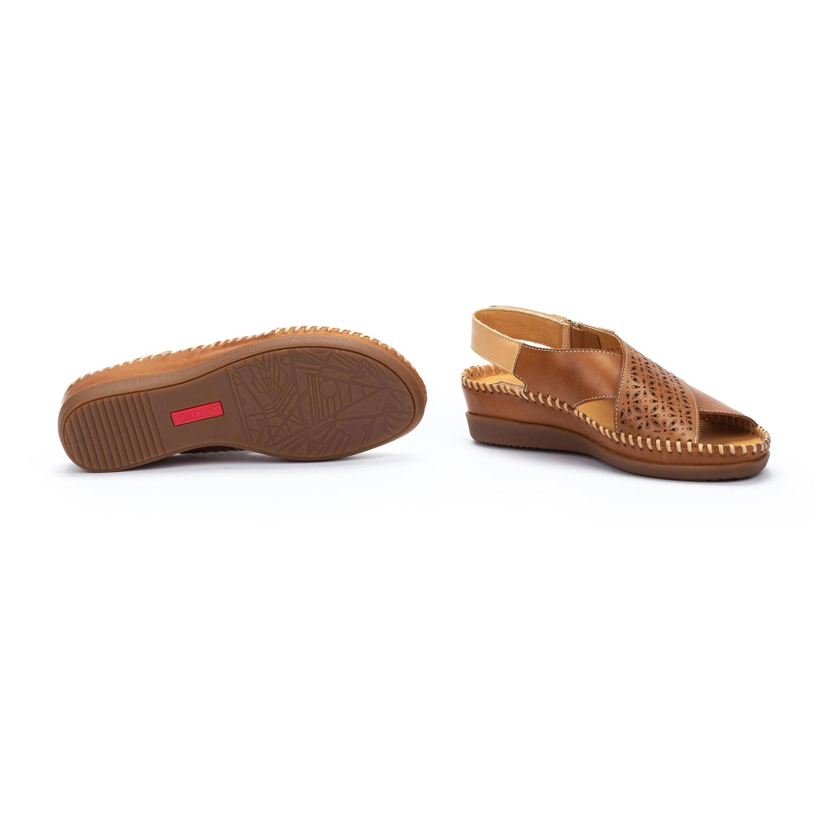 SANDALIA MUJER PLANA CRUZADA COLOR BRANDY PIKOLINOS W8K-0848C1