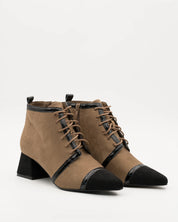 BOTIN TACON BAJO CORDON CAMEL NEGRO A5406