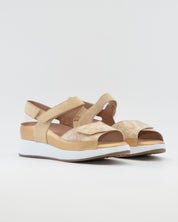 SANDALIA PLANTILLA EXTRAIBLE MUJER TRES VELCROS ANCHO ESPECIAL COLOR SAND PIE SANTO 260422