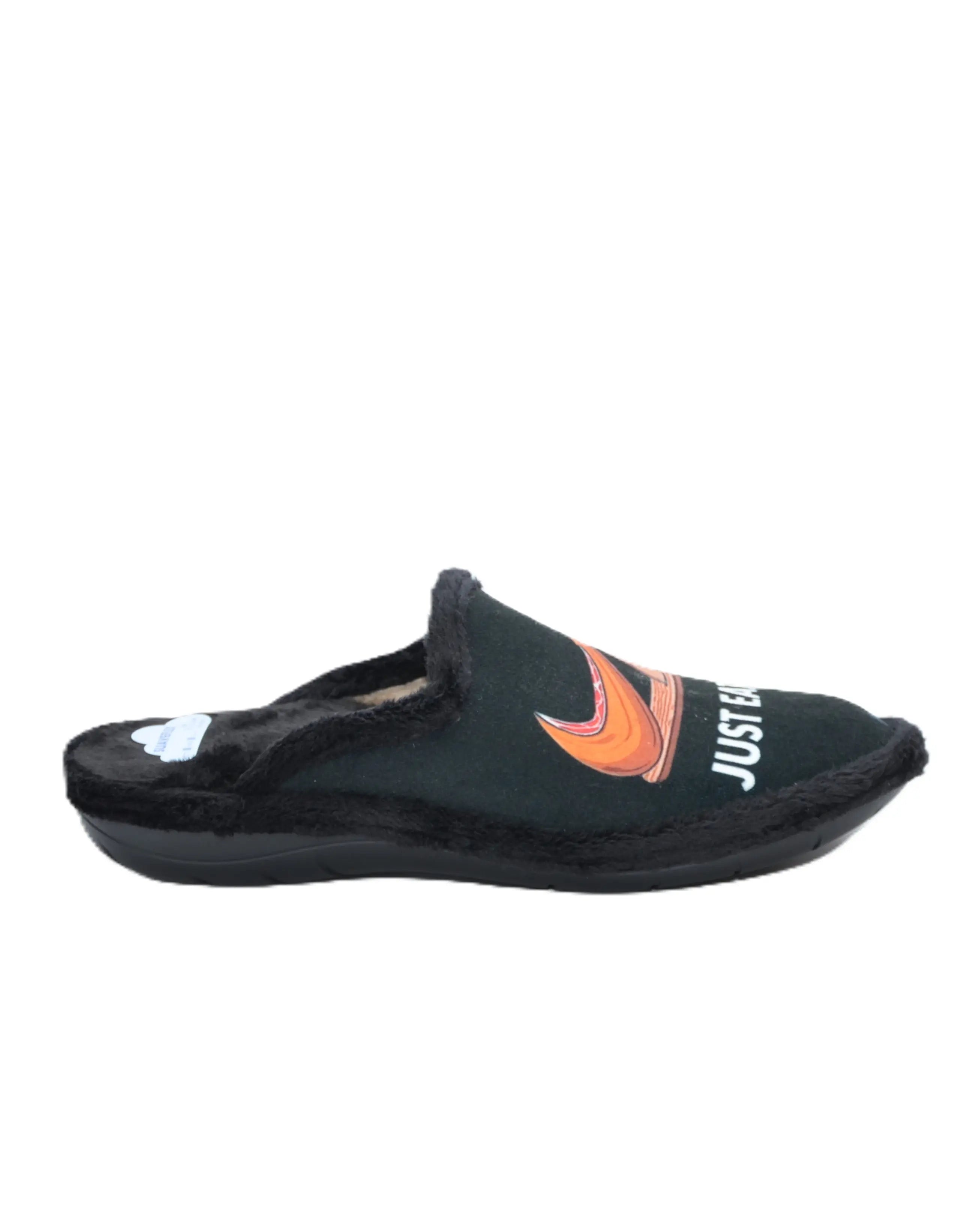 ZAPATILLAS CASA HOMBRE NEGRO ESTAMPADO JAMON