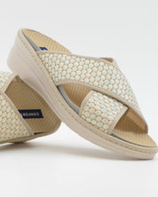 ZAPATILLAS DE CASA MUJER CRUZADA CON CUÑA COLOR MULTI ANCHO ESPECIAL Y PLANTILLA EXTRAIBLE 4035 A
