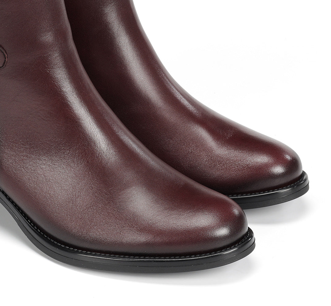 BOTIN BURDEOS TACON CON CREMALLERA CHIARA D9347