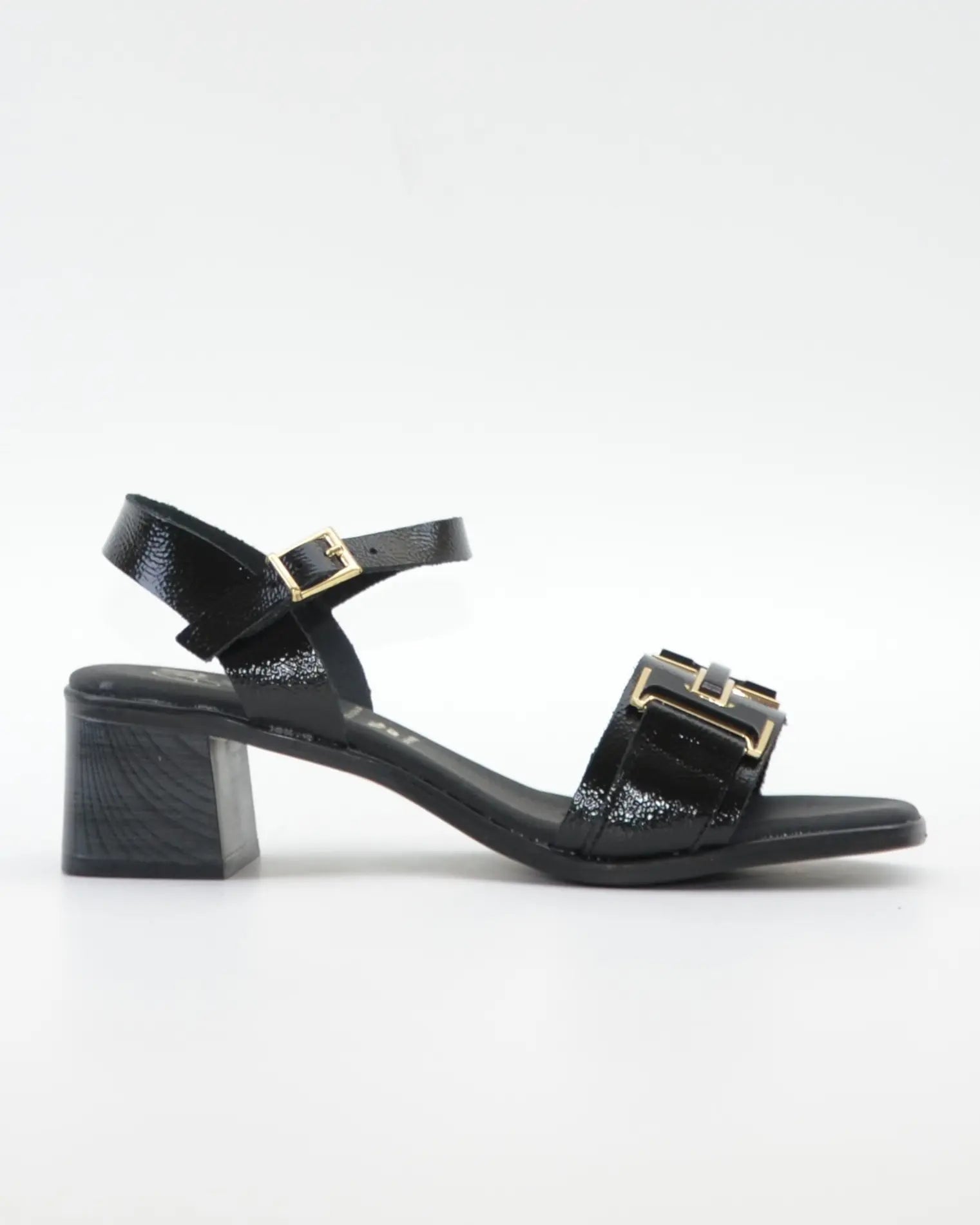 SANDALIA MUJER CHAROL NEGRO TACON BAJO PLANTA DE GEL OH MY SANDALS 5981