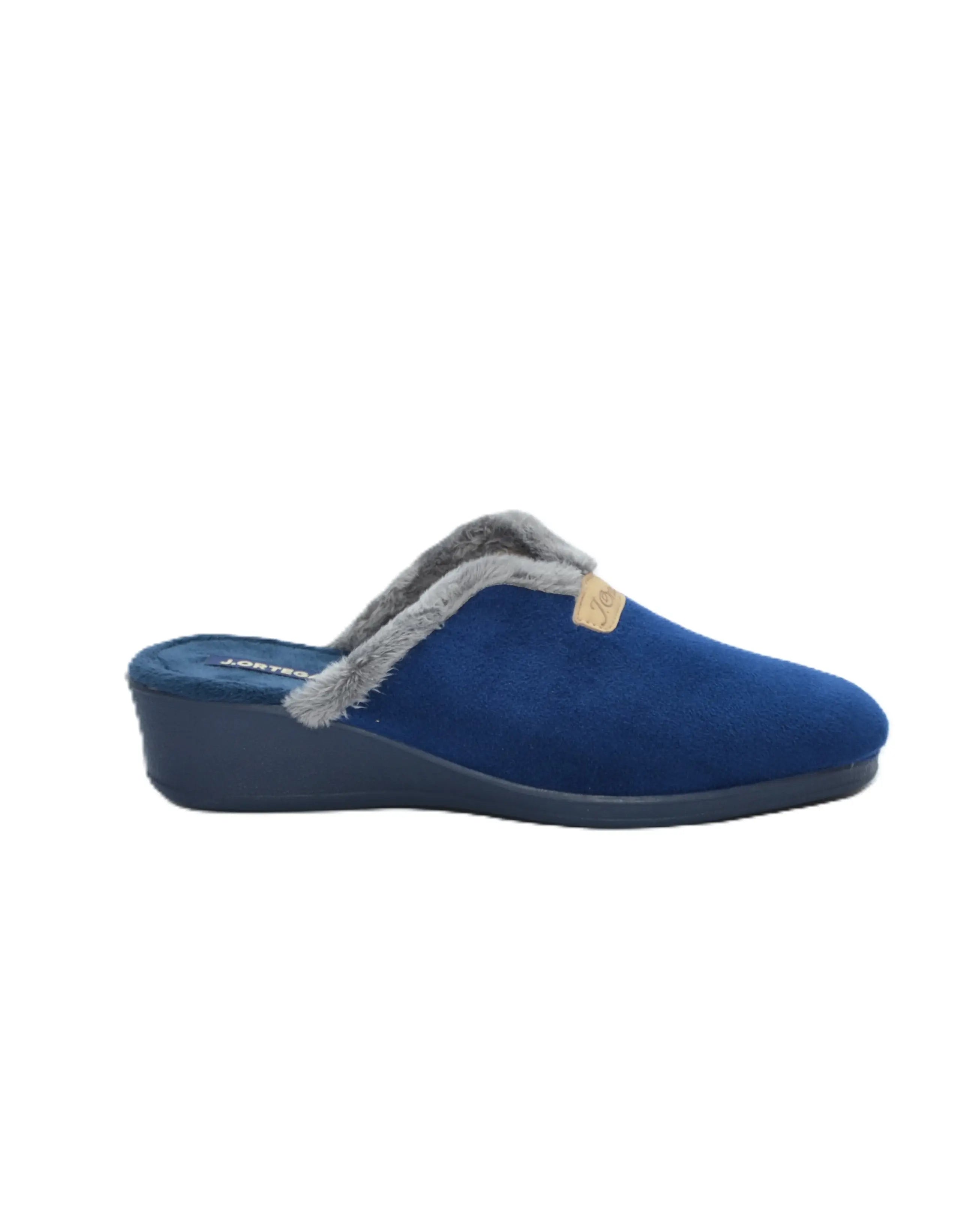 ZAPATILLAS DE CASA MUJER ANCHO ESPECIAL AZUL MARINO