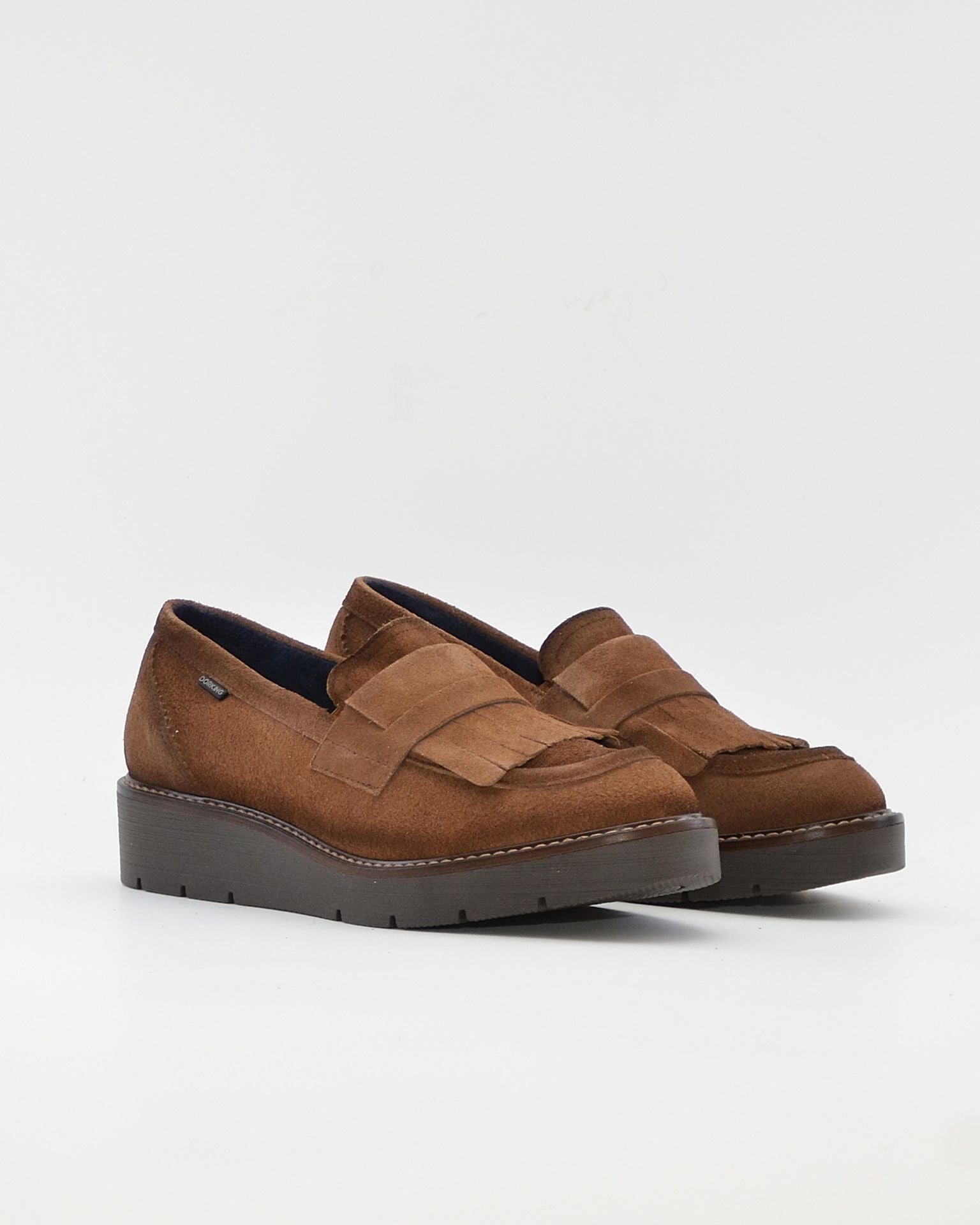 ZAPATO MOCASIN MUJER FLECOS SERRAJE CUERO DORKING by FLUCHOS D9782 TABACO