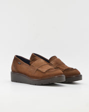 ZAPATO MOCASIN MUJER FLECOS SERRAJE CUERO DORKING by FLUCHOS D9782 TABACO