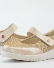 MERCEDITA CASUAL CON CIERRE DE VELCRO ANCHO ESPECIAL PITILLOS 20302 DORADO