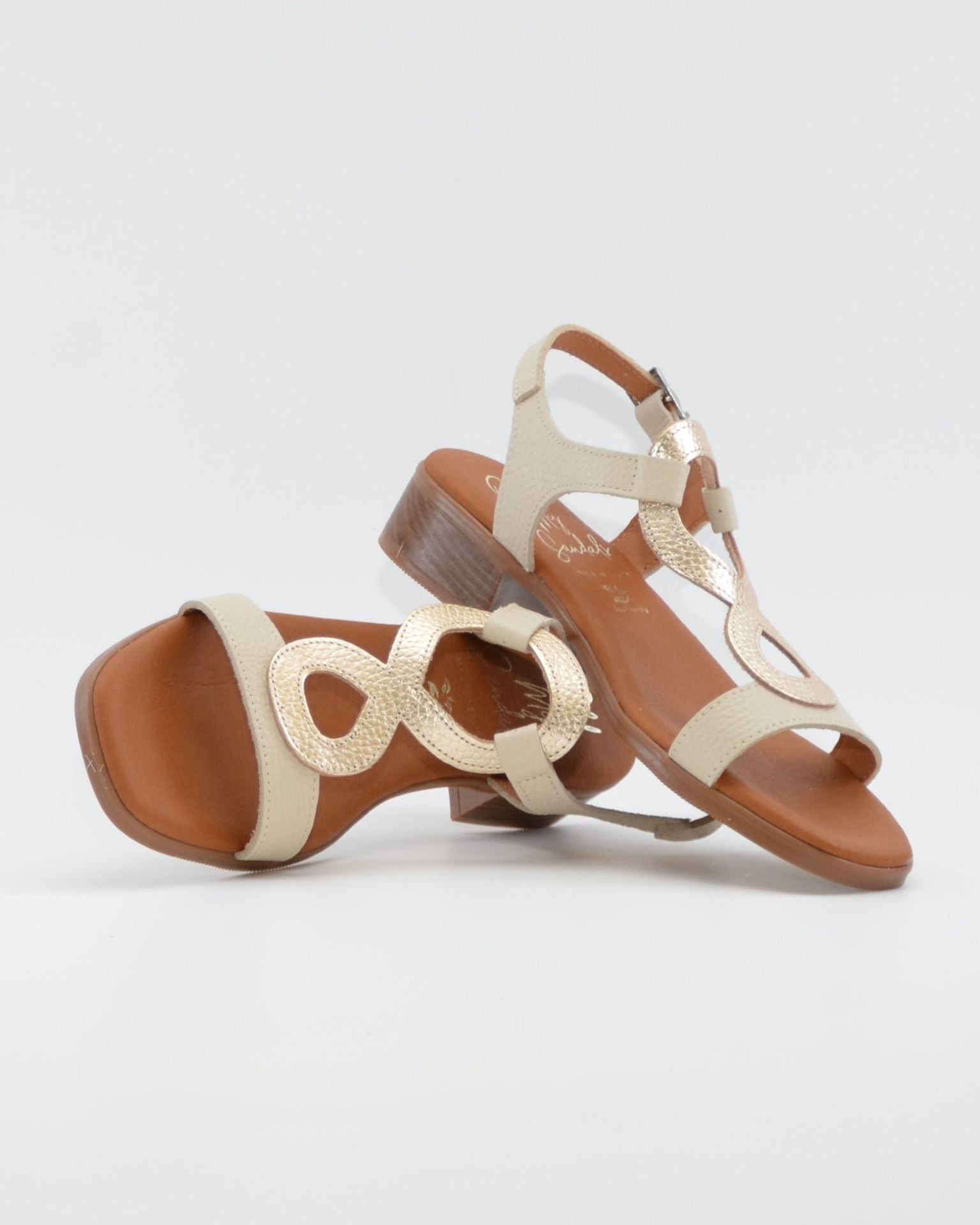 SANDALIA MUJER TACON BAJO COMBI HIELO PLANTA DE GEL OH MY SANDALS 5893