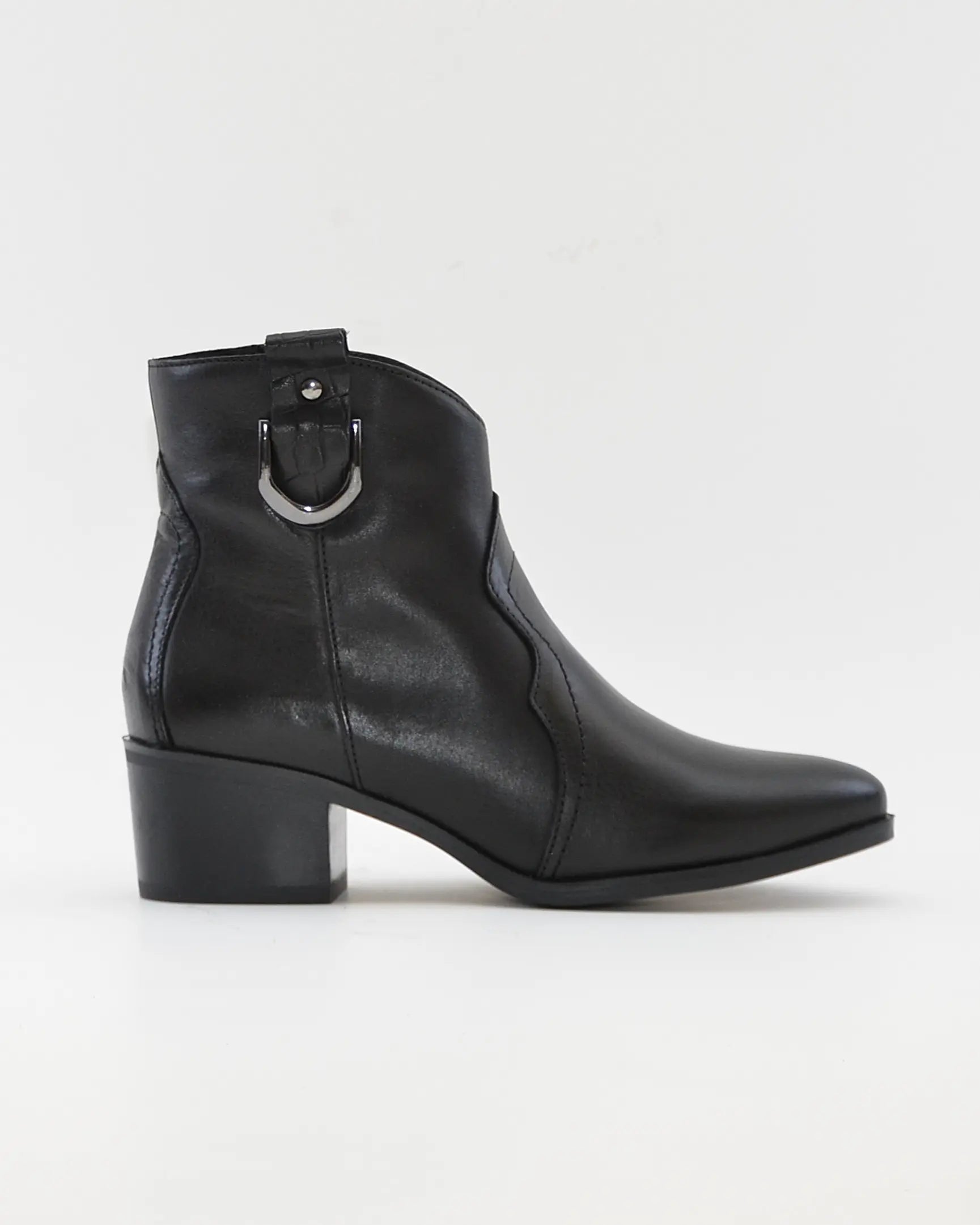 BOTIN MUJER COWBOY PIEL NEGRO CON HEBILLA KAOLA 3054