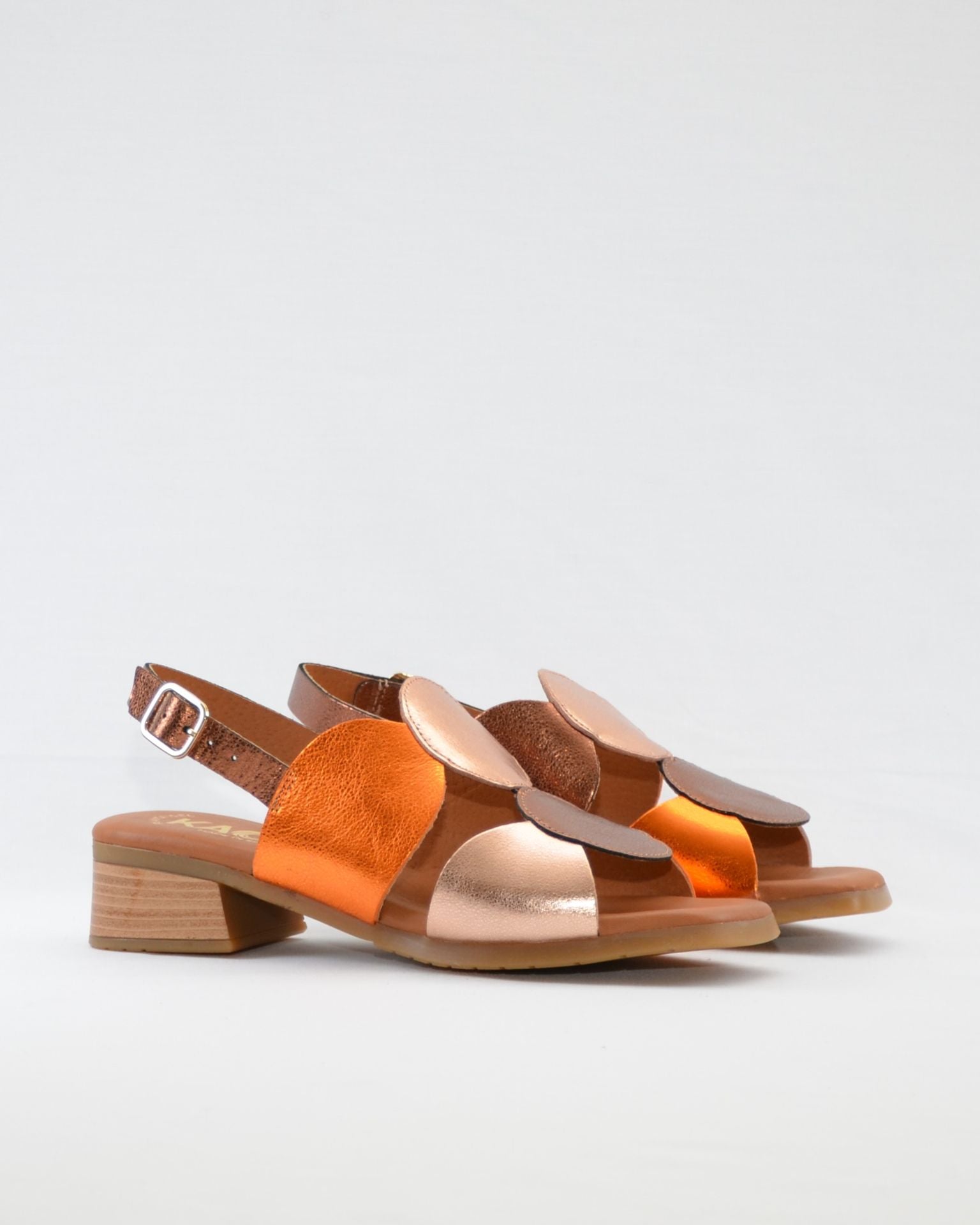 SANDALIA TACON BAJO BRONCE MULTI KAOLA 2684 PLANTA DE GEL
