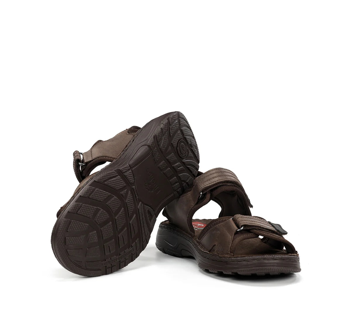 SANDALIA HOMBRE FLUCHOS PIEL MARRÓN CIERRE CON VELCRO AZORES F2197