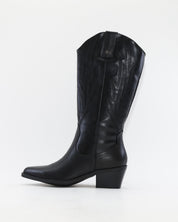 BOTA COWBOY MUJER PIEL NEGRA CON CREMALLERA CARMELA 164388