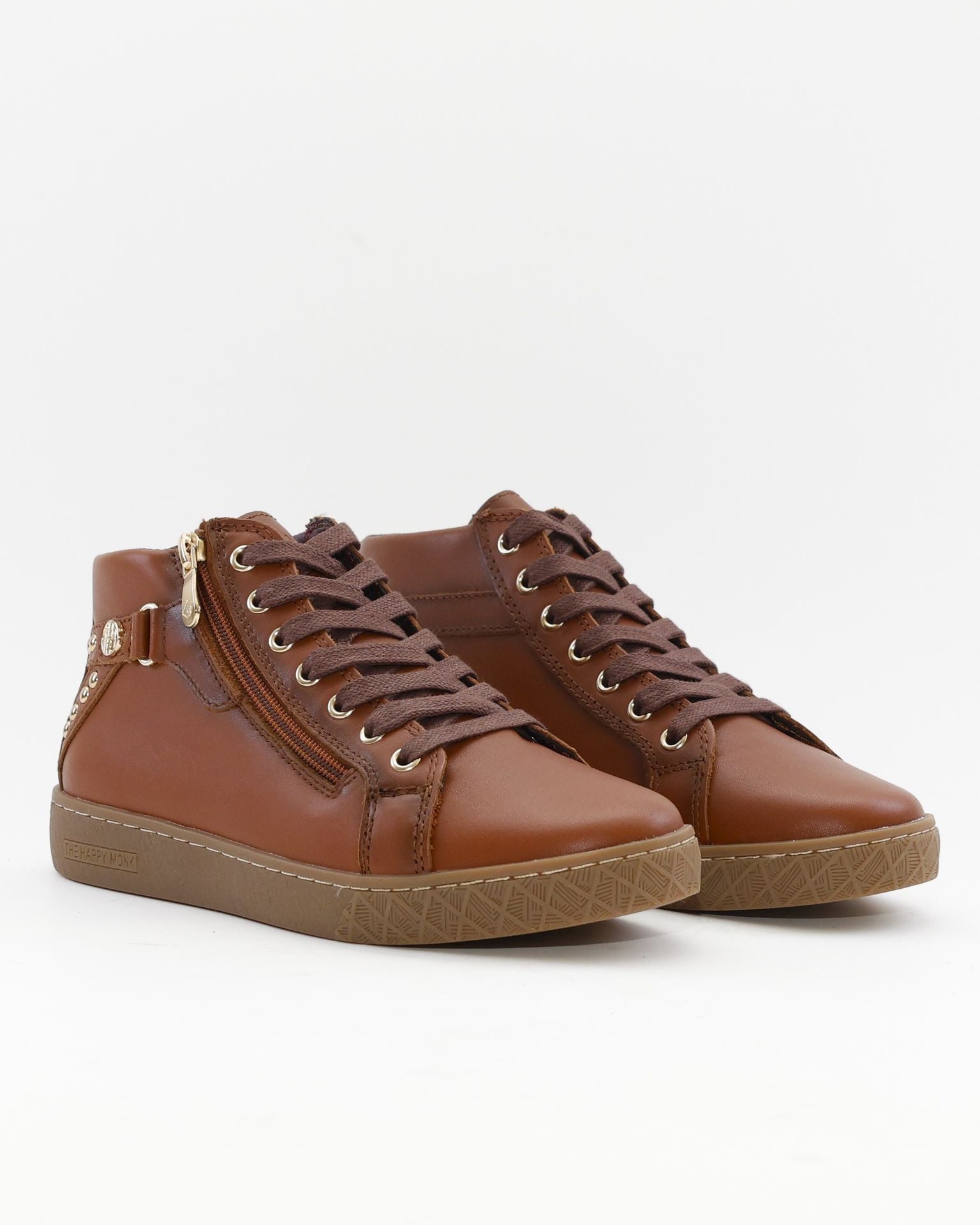 BOTIN DEPORTIVO PLANO MUJER COLOR CUERO THE HAPPY MONK PARIS 005