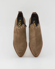 BOTIN MUJER COWBOY SERRAJE TAUPE CON TACHAS KAOLA 3504