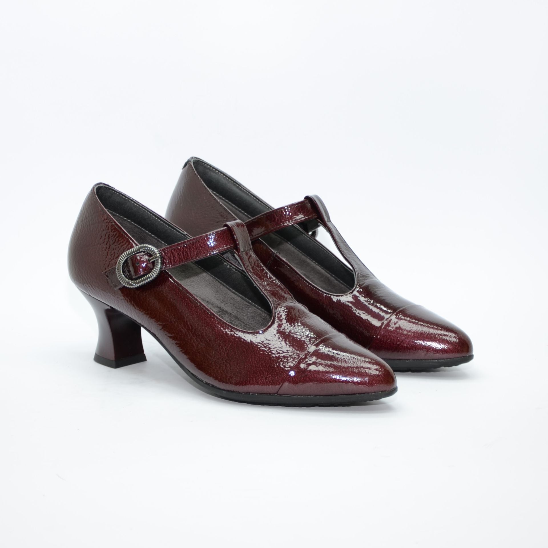 ZAPATO MARY JANE CON TACON CHAROL BURDEOS 10853