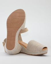 SANDALIA CON CUÑA MUJER PLANTA ACOLCHADA RAFIA NATURAL PITILLOS 11260