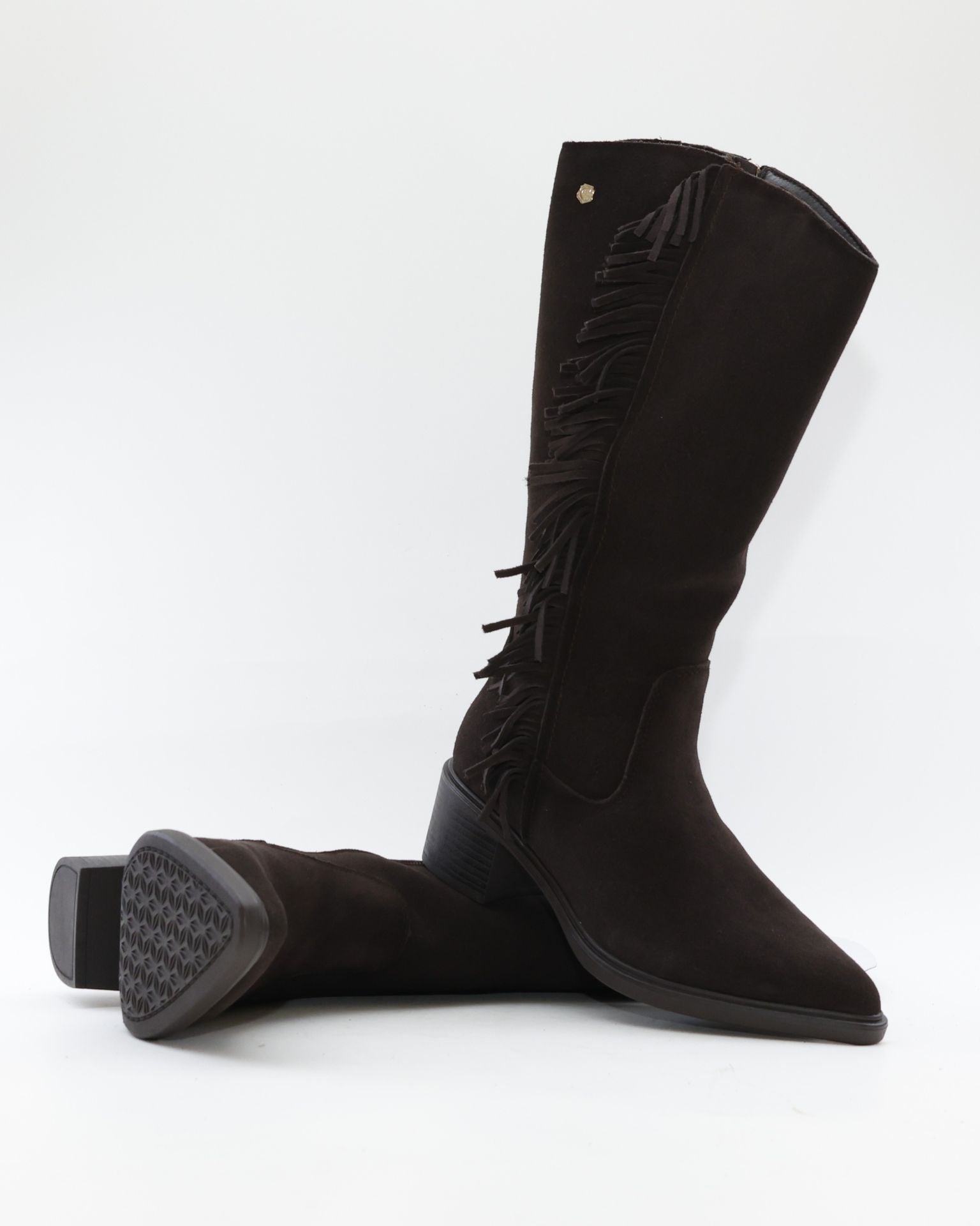 BOTA COWBOY MUJER SERRAJE MARRÓN CHOCOLATE CON CREMALLERA CARMELA 164253