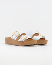 SANDALIA BIO PLATAFORMA PIEL COLOR BLANCO HAPPY MONK GOMERA 006