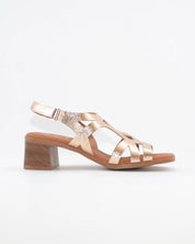 SANDALIA MUJER PLATINO TACON BAJO PLANTA DE GEL OH MY SANDALS 5992 CAVA
