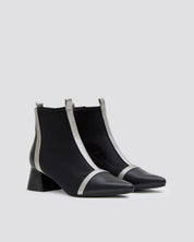 BOTIN PLANO LICRA NEGRO PLATA A3448