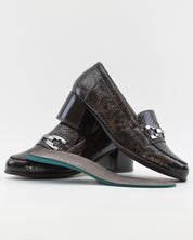 ZAPATO MUJER ANCHO ESPECIAL CON PLANTILLA EXTRAIBLE CHAROL PITÓN MARRÓN PITILLOS 11643