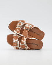 ZUECO MUJER DOS HEBILLAS ANIMAL PRINT PATRICIA MILLER 6716 VACA CUERO