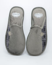 ZAPATILLAS CASA HOMBRE SUAPEL CUADROS GRIS