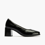 ZAPATO SALON CHAROL NEGRO TACON CUADRADO 10830.