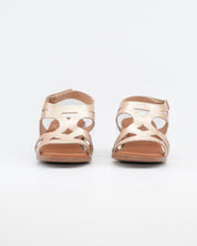 SANDALIA MUJER PLATINO TACON BAJO PLANTA DE GEL OH MY SANDALS 5992 CAVA