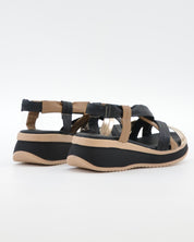 SANDALIA CUÑA MUJER TIRAS COMBI NEGRO PLANTA DE GEL OH MY SANDALS 5941