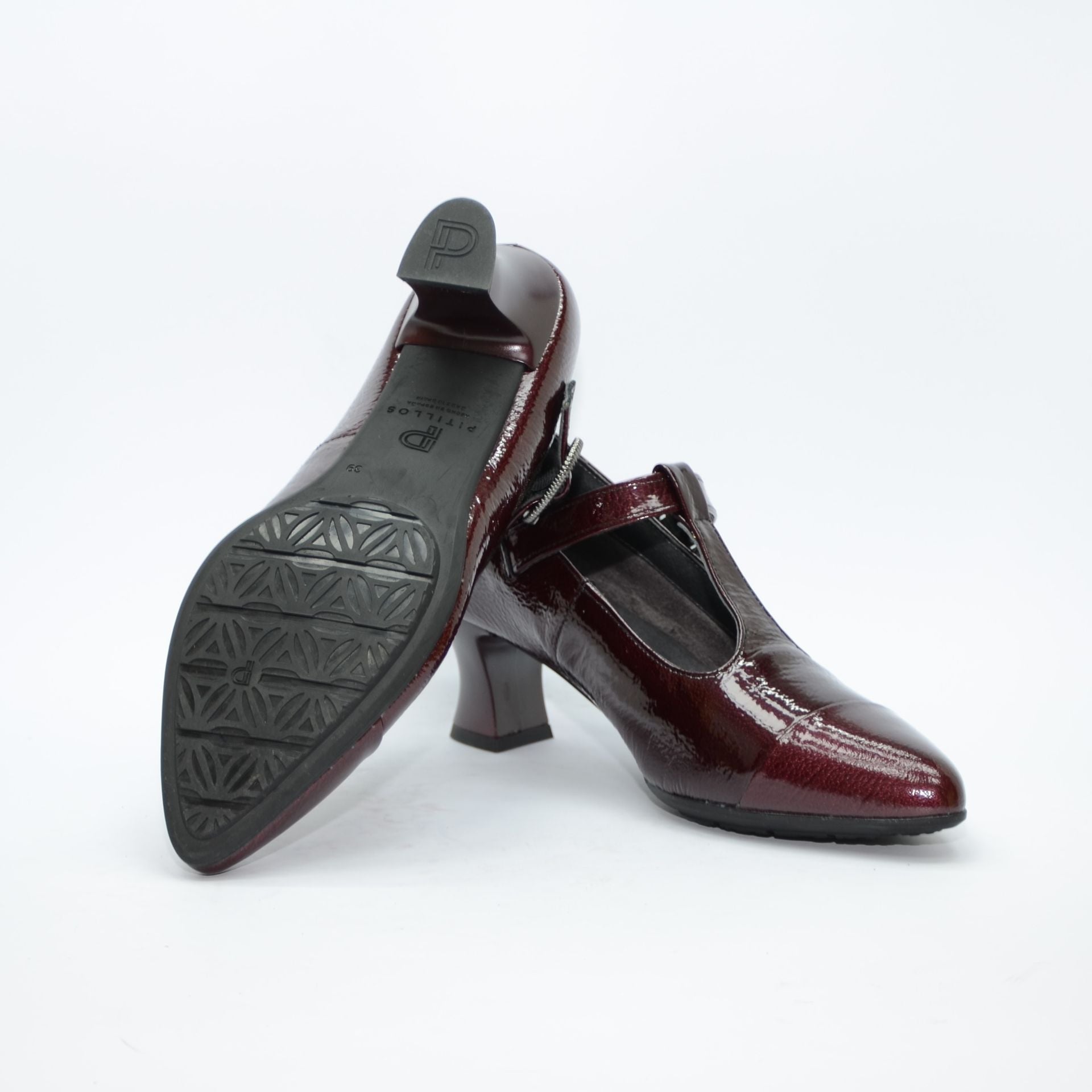 ZAPATO MARY JANE CON TACON CHAROL BURDEOS 10853