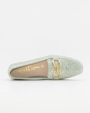 ZAPATO MOCASIN MUJER PLANO ESTAMPADO VERDE CAYETANO 17186