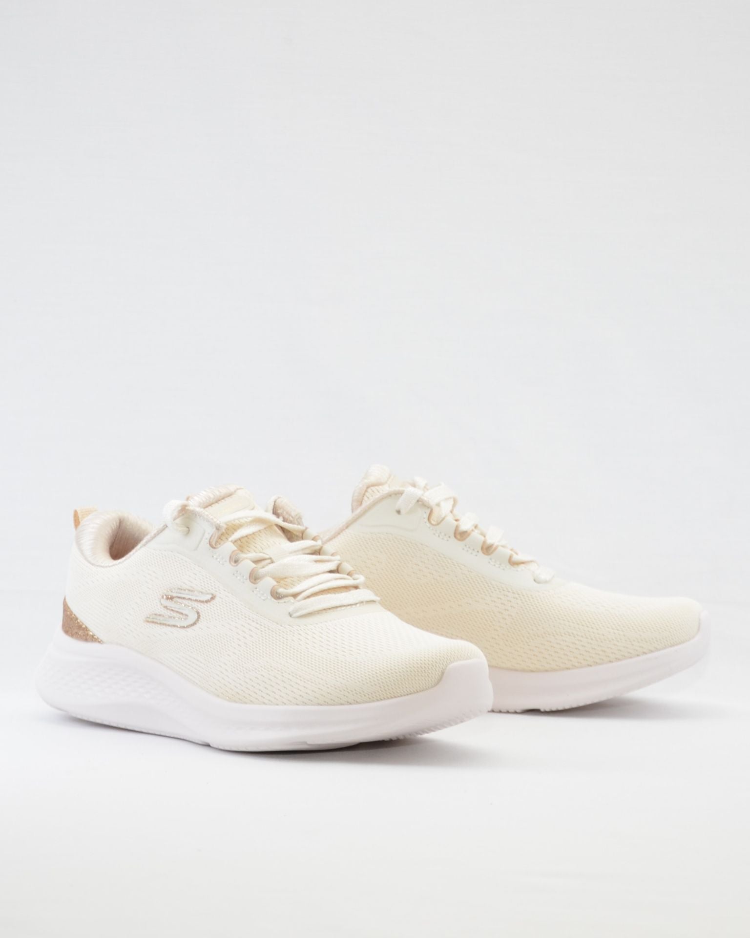 SNEAKERS MUJER SKECHERS 150629 NTGD BEIGE GLITER CORDONES