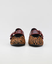 MERCEDITAS MUJER ANIMAL PRINT GUEPARDO CHAROL BURDEOS CON CORREA Y HEBILLA LACOMBA MOSS