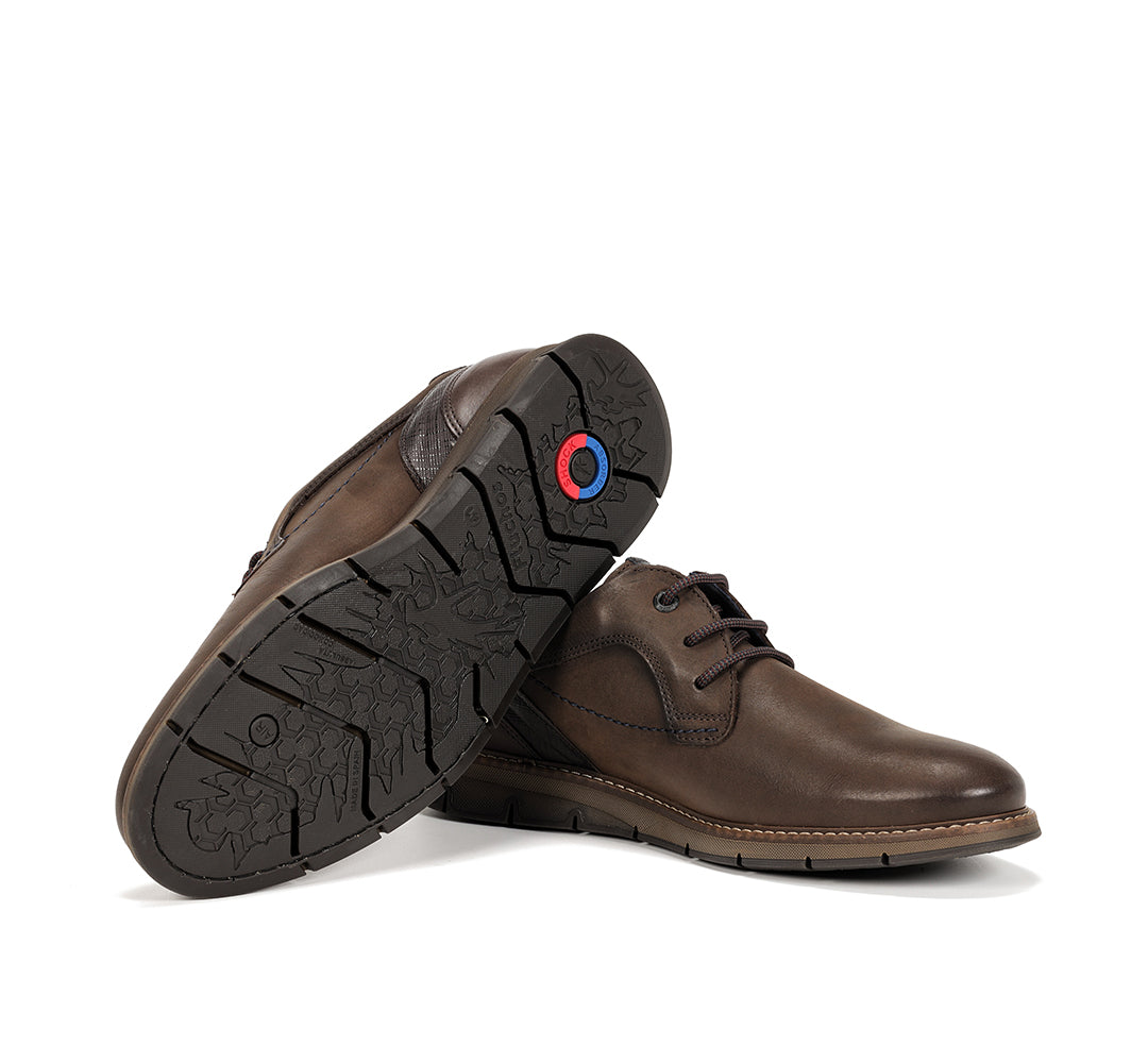ZAPATO CASUAL MARRON ENGRADADO F0974 KIRO K.CAFÉ